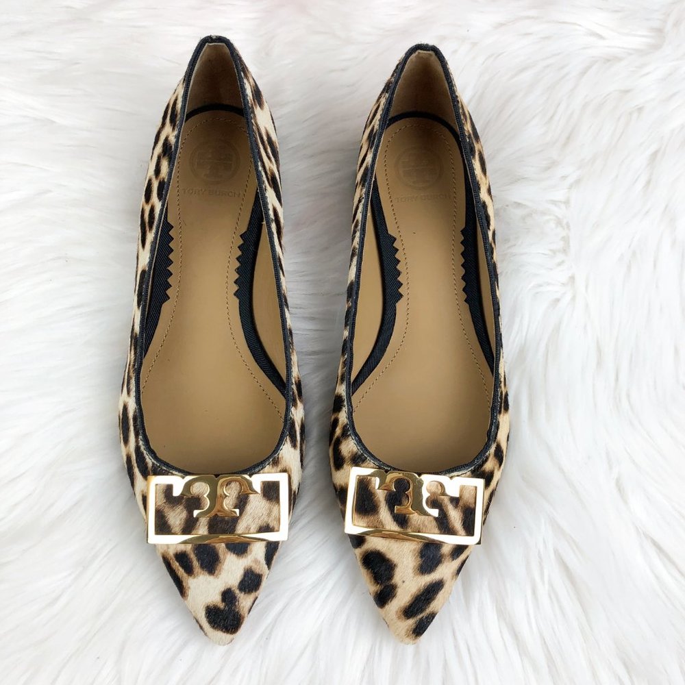 TORY BURCH  GIGI LEOPARD POINTED BALLET FLATS - Picture 11 of 16